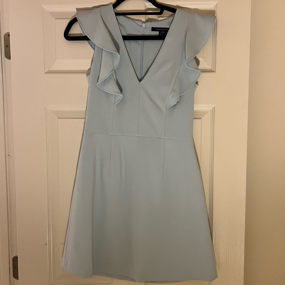 Elegant Blue Ruffle Dress